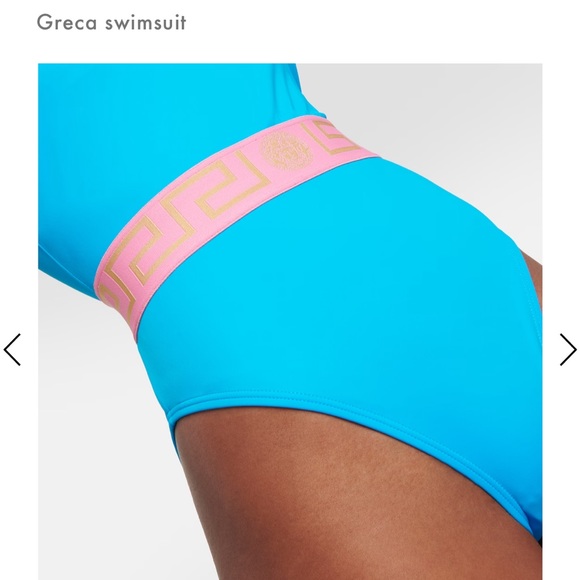 💎 Versace NWT Greco blue/pink one piece swimsuit or bodysuit size 5/xl - Picture 5 of 6